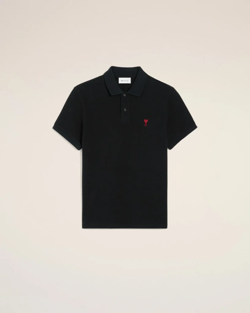 AMI Paris Ami de Coeur Polo — Black — reference view 1